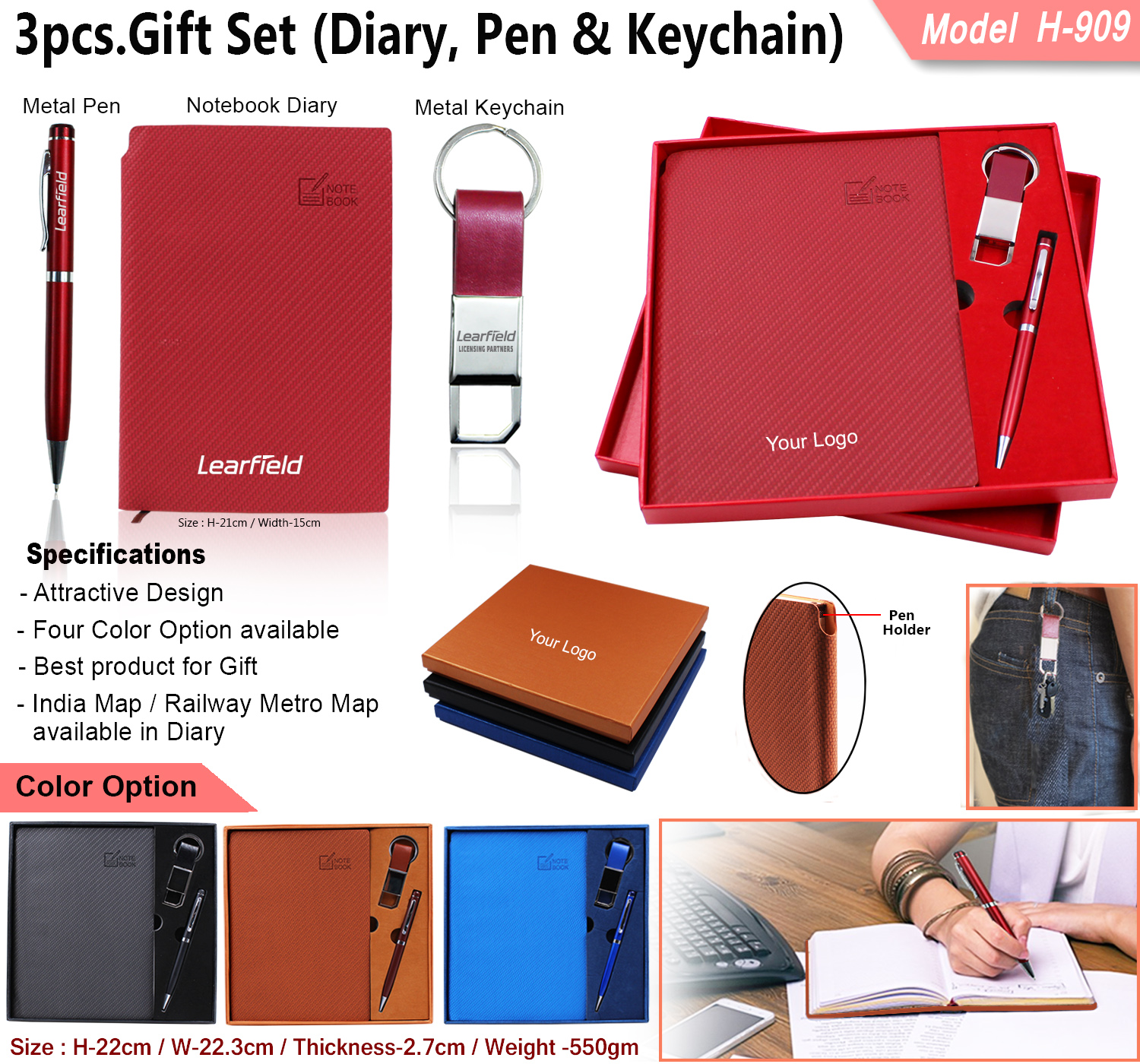 Personalized Diary With Pen | Leather Diary, Office Diary | Corporate Diary