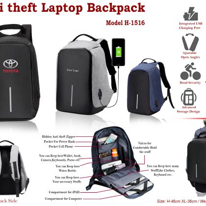 H-1516	Anti Theft Laptop Backpack
