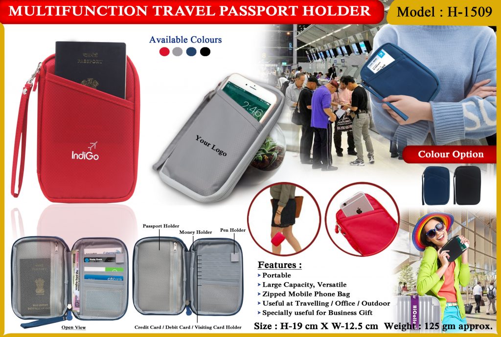 H-1509 Multifunction Travel Passport Holder - Adminneeds